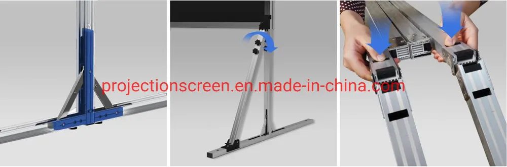 100 Inch Portable Fast Folding Screen 4K Ultra HD 3D Outdoor Indoor Projector Screen 16: 9 with Stand Bracket