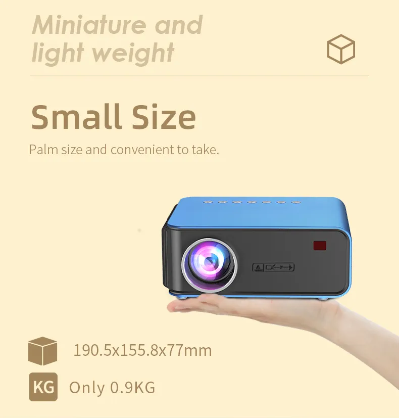 2021 Hot Sale WiFi Wireless Smart Android Projector 3000 Lumens 1024*600p Proyector LED Home Theater Movie LED Projectors
