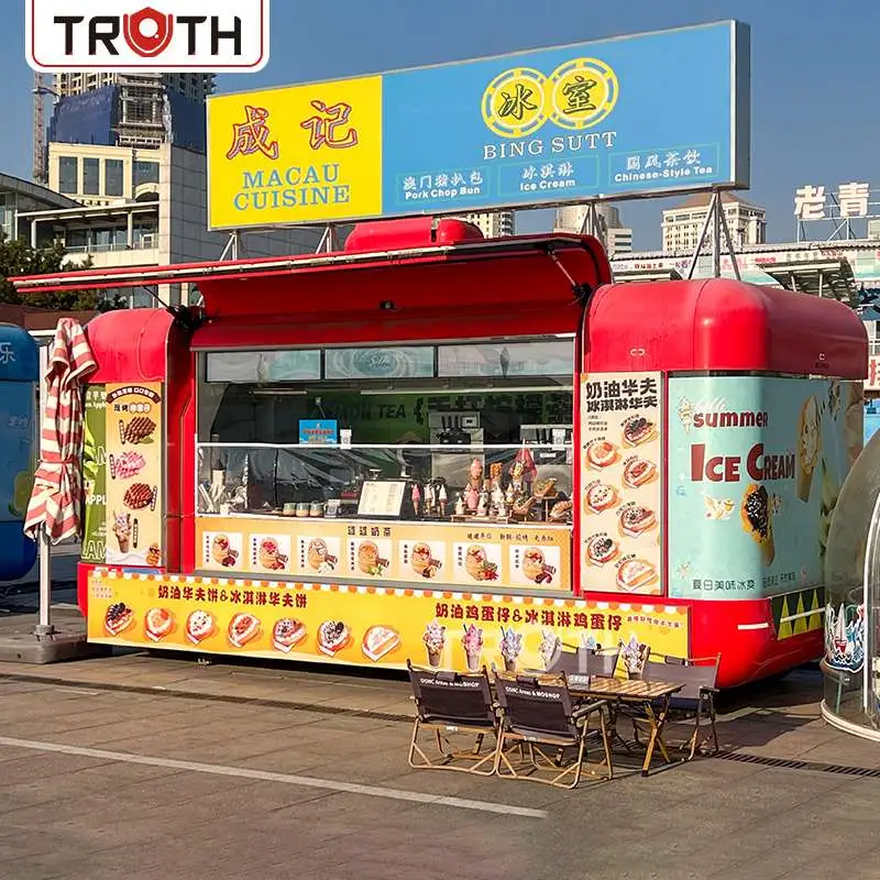 How Much Does a 220V Full Kitchen Food Trailer for Ice Cream Cost with Freezer, Fryer, and Topping Fridge