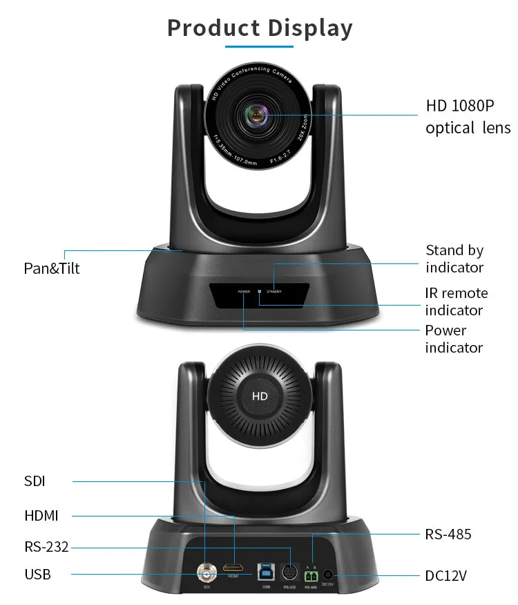20X Zoom HDMI HD 1080P Live Streaming Video Conference Camera for Church