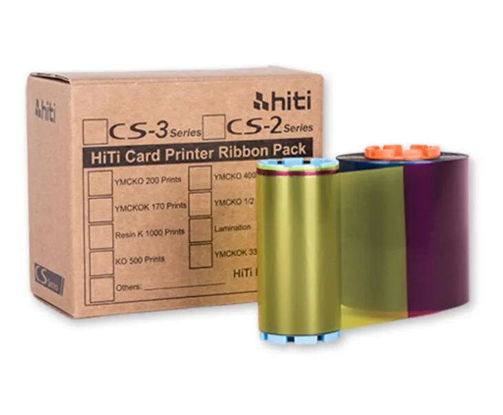 400 Prints Ymcko Ribbon Included Hiti CS-200e Desktop Cr80 Plastic ID Card Printer
