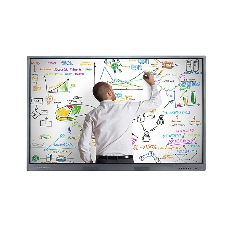 4K Infared touch magnetic writeable board 75inch interactive whiteboard