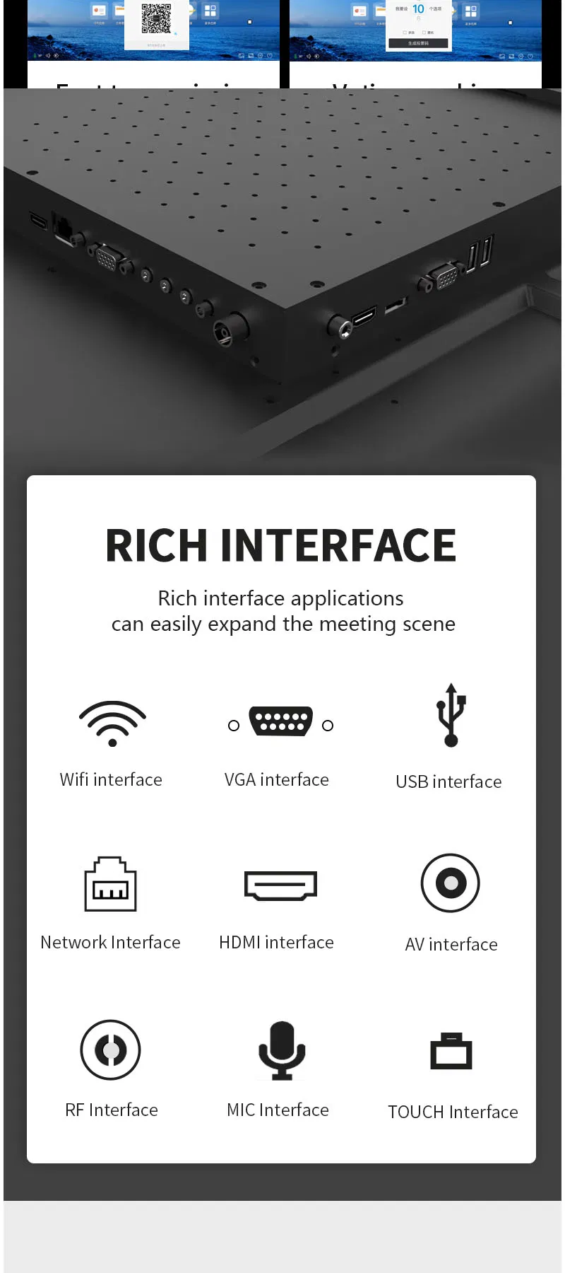 65 Inch LCD OPS IR-Touch 10 Points 20 Dots Wall Mount Interactive Smart Board Touch-Screen Whiteboard