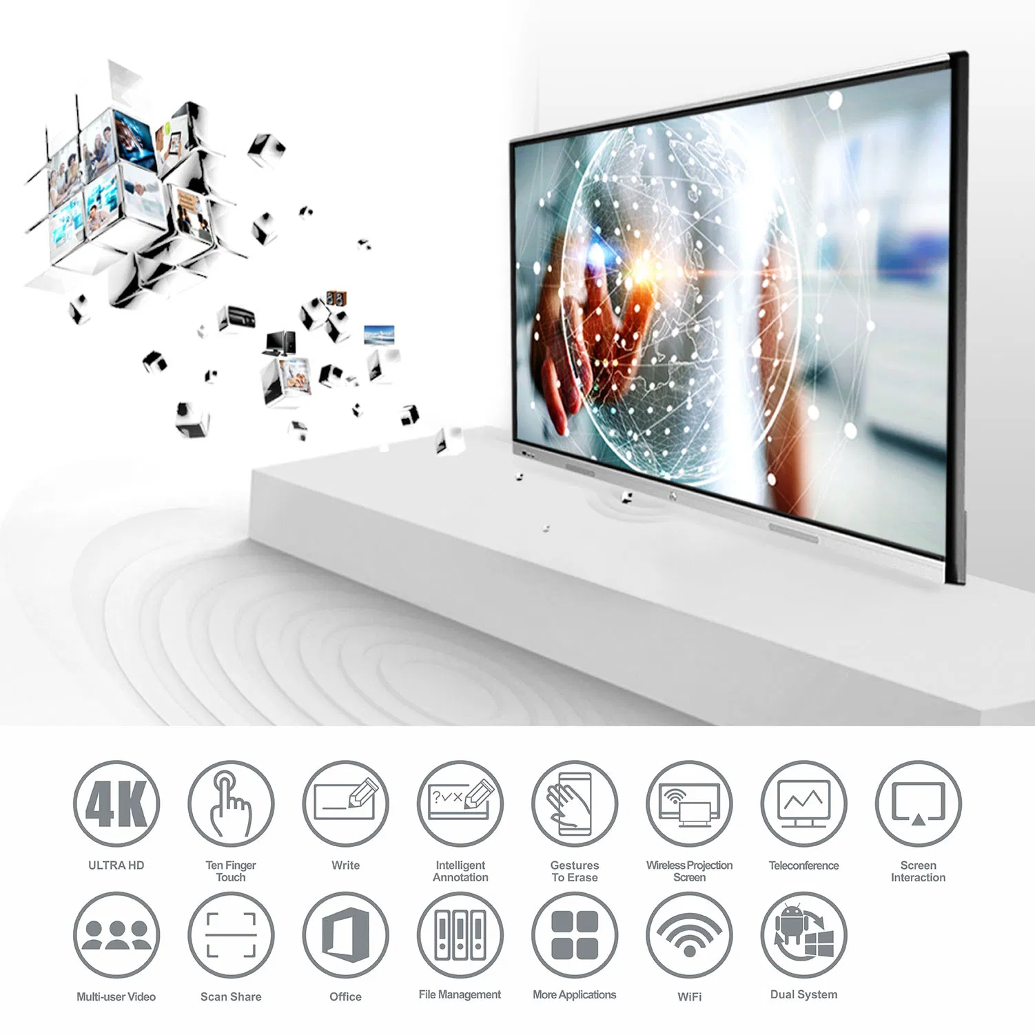 86 Inch Touch Display Whiteboard Nesting for Conference&Education