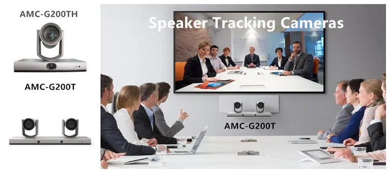 Amc-G200t Dual Speaker Voice Tracking Camera USB SDI HDMI IP Video Conference PTZ Camera