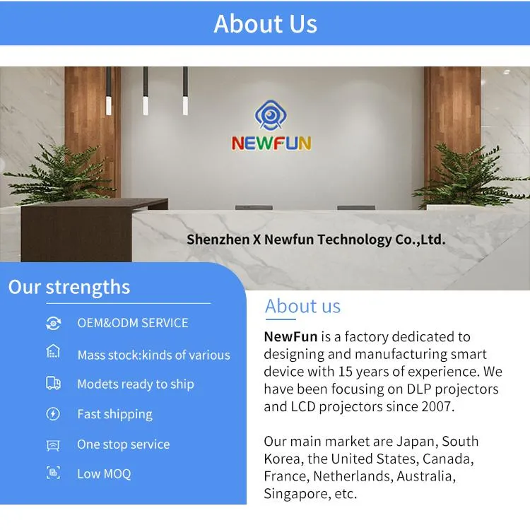 Android Smart Projector Pocket Size Home Theater Projectors with Touch Panel