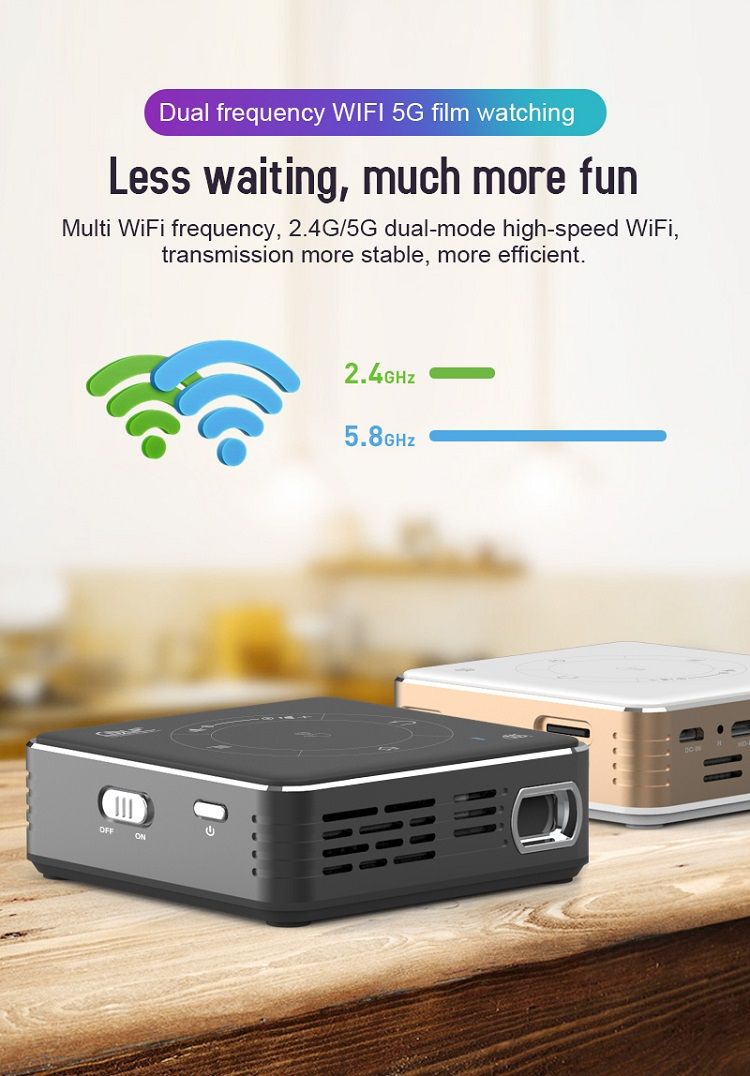 C99 Mobile Theater Touch Control Panel Android 9.0 4K 3D DLP Mini Pocket Projector