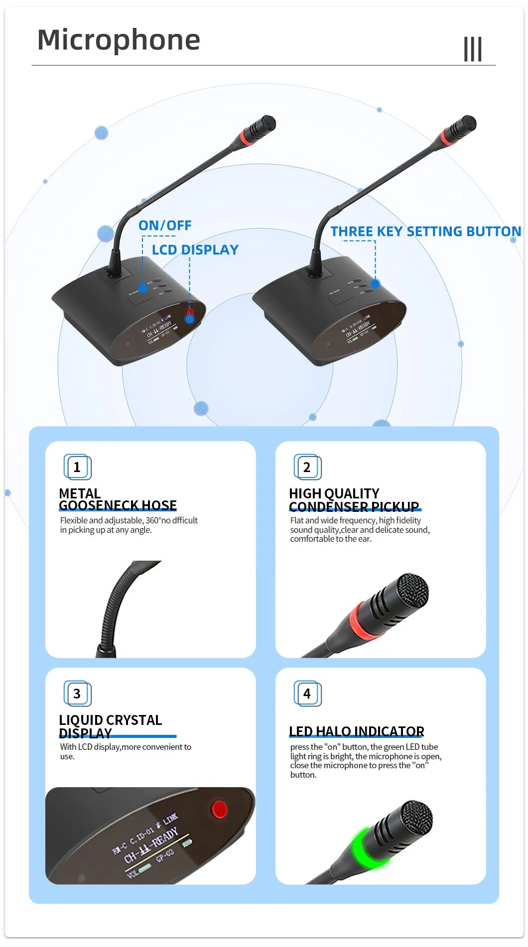Conference System Microphone Recording Discussion Megaphone Wireless Microphone