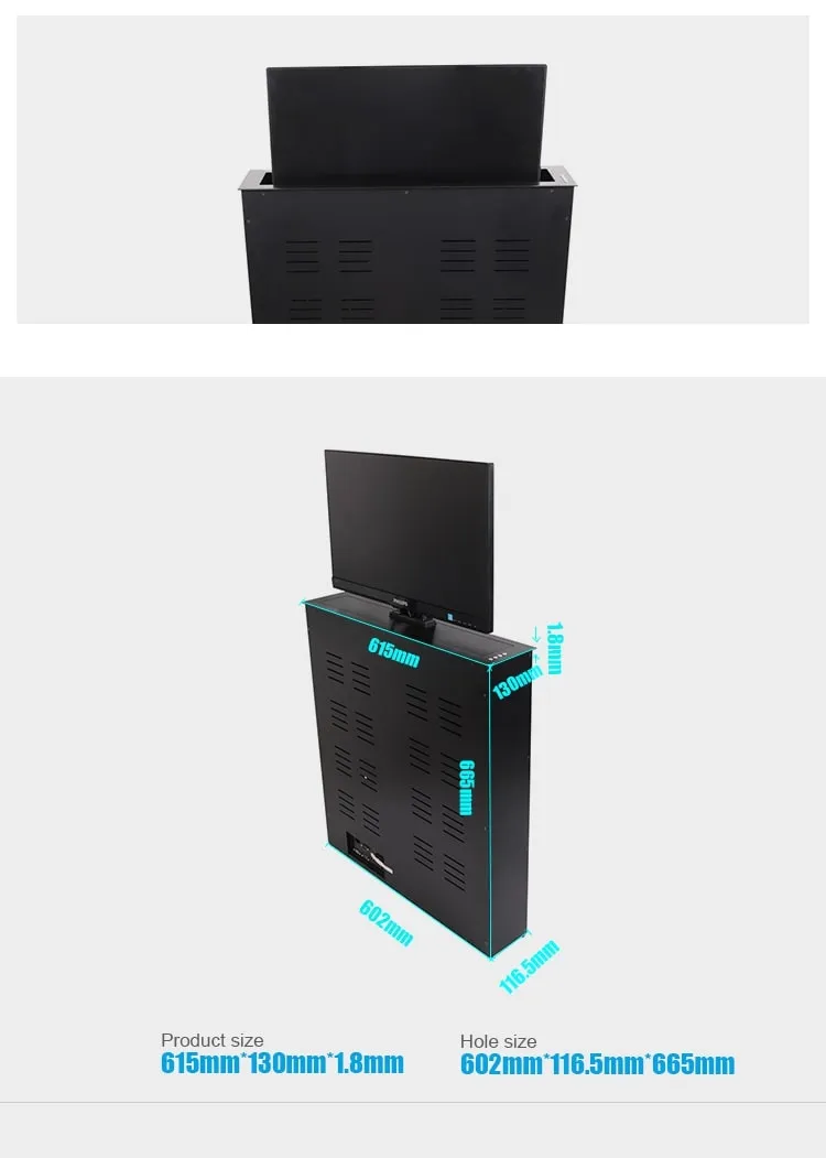 Customizable Hidden Desktop TV LCD Monitor Lift System Electric Telescopic Monitor