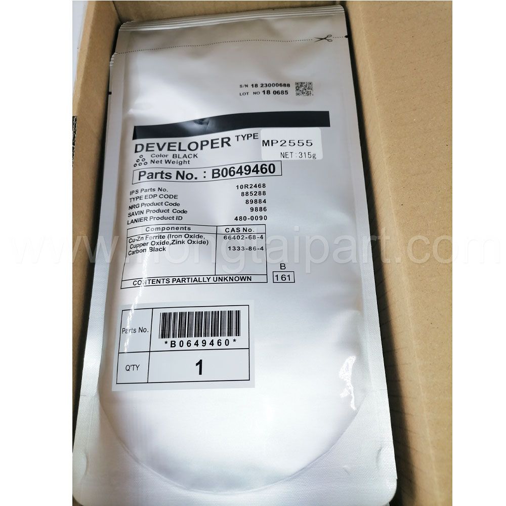 Developer for Ricoh B0649640 MP2554 3554 3054 4054 5054 6054 3055 2555