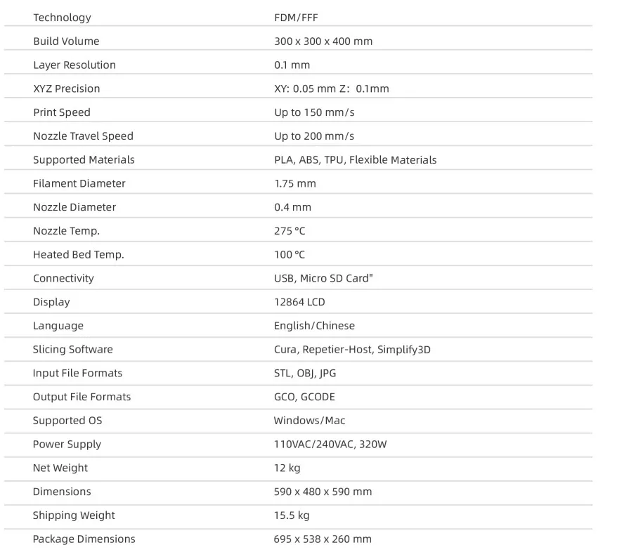 High Accuracy Printing Desktop 3D Printer with Wholesales Price for PLA/TPU/PETG Filament Printing Machine
