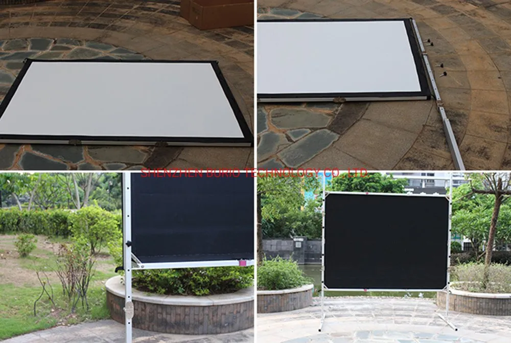 High Quality Fast Fold 6′ X8′ Projector Screen Rear & Front Projection Easy Folding Screen with Flight Case