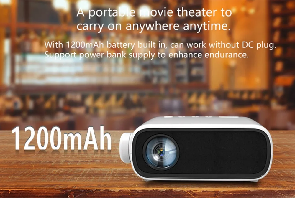 High Quality Mini Projector 480*272p Portable Home Theater Support 1080P