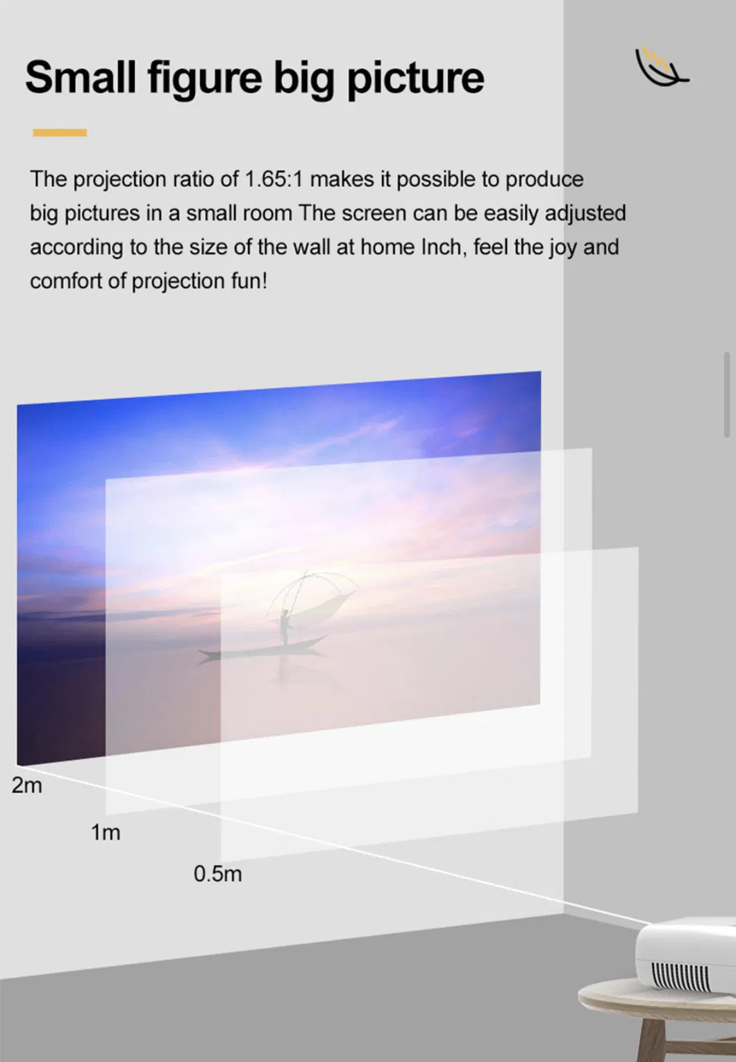 High Quality Mini Projector 480*272p Portable Home Theater Support 1080P