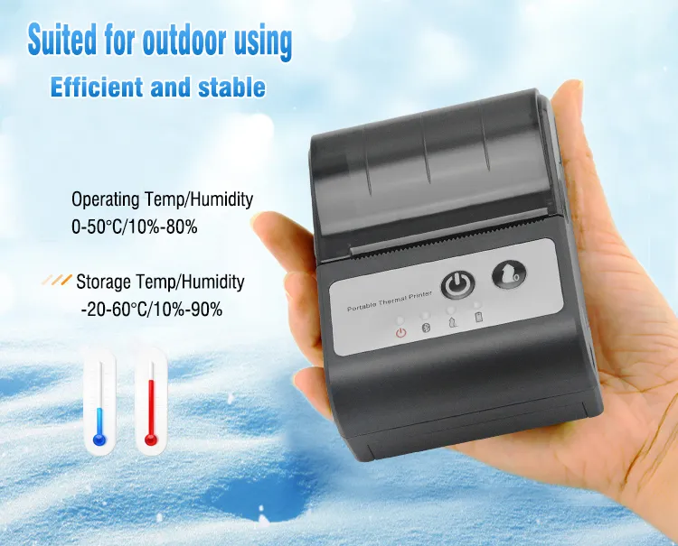 Hot Sale Mini 58mm Bt APP Control DC5V Handheld Mobile Thermal Portable Printer (HCC-T2P)