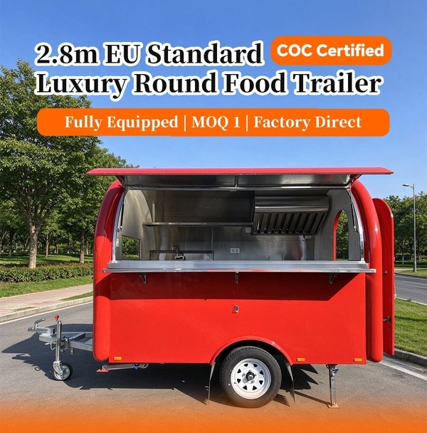 2.8m Round Mobile Catering Trailer with EU Approval