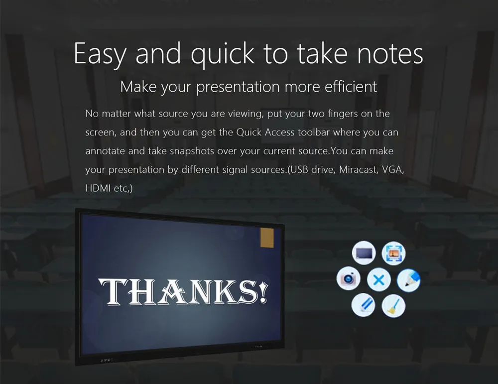 infrared touch audio visual 55" Interactive flat panels with android 6.0