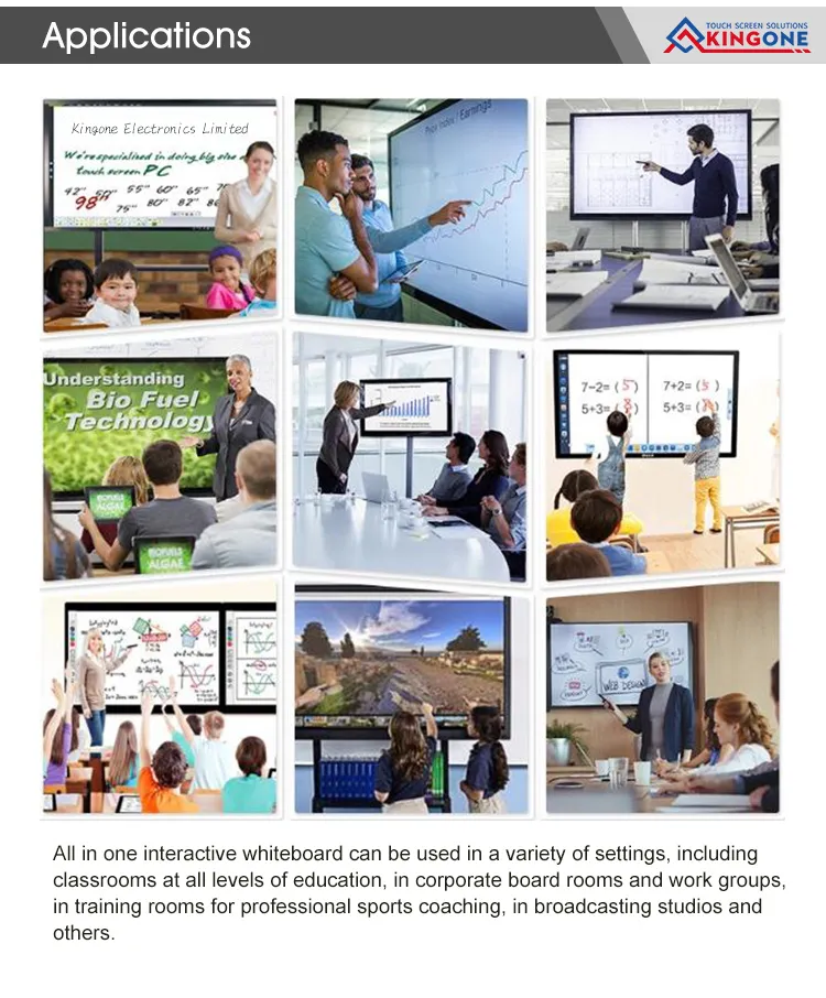 Interactive Board 4K Display Digital Smart Multitouch Portable Digit Whiteboard