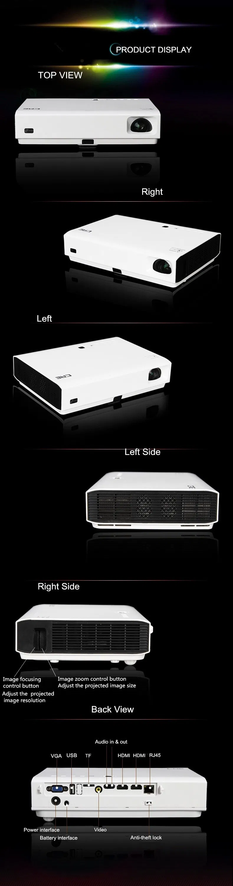 Latest Product! ! ! Full HD High Brightness School Business Multimedia Mini 3D Laser Projector