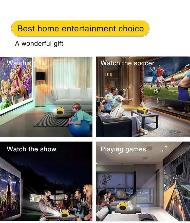 LCD Smart Home Theater Logo Pocket Portable 4K Android Video Mobile Phone Mini LED Projector 1080P