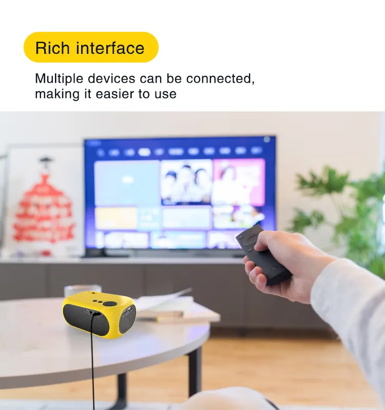 LCD Smart Home Theater Logo Pocket Portable 4K Android Video Mobile Phone Mini LED Projector 1080P