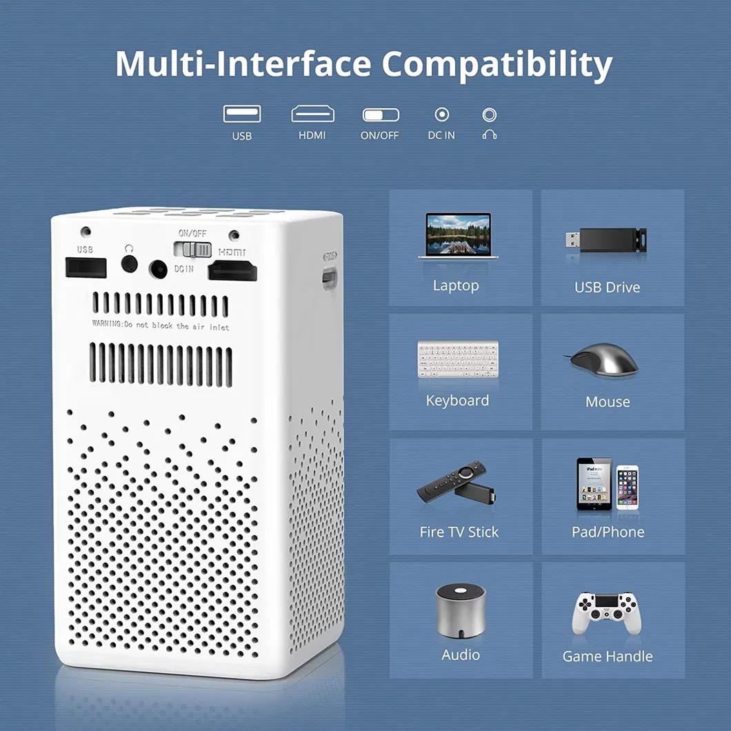 Mini Portable Projector DLP 1080P Smart Android WiFi Bt Quad Core Mobile Phone Projector for Home Theater