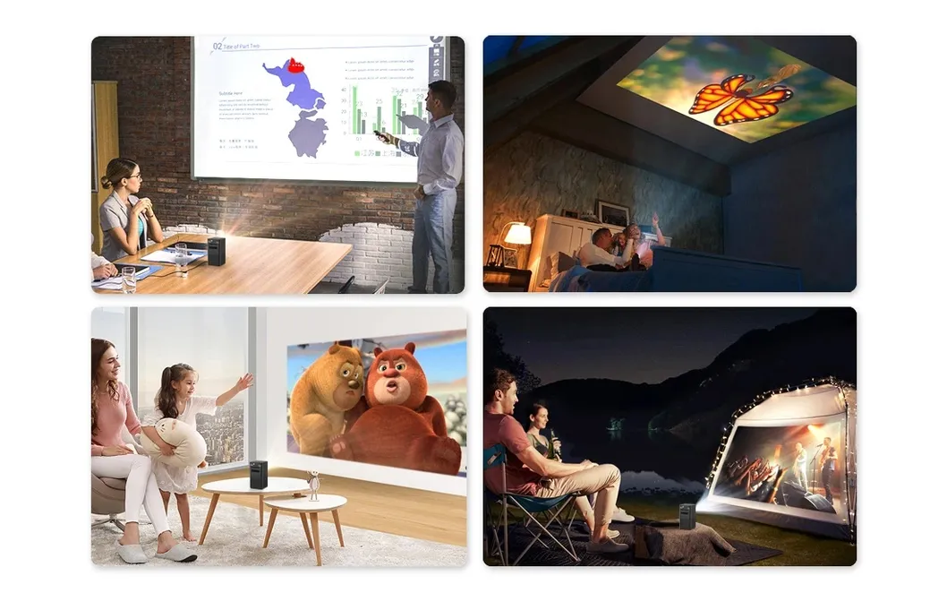 Mini Portable Projector DLP 1080P Smart Android WiFi Bt Quad Core Mobile Phone Projector for Home Theater