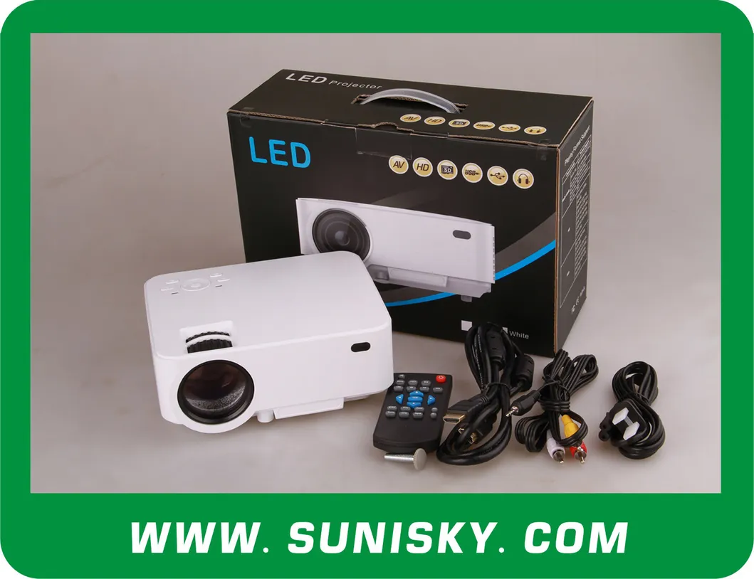 Mini Projector 1000 Lumens LCD Portable Video Projectors for Training (SMP8200B)