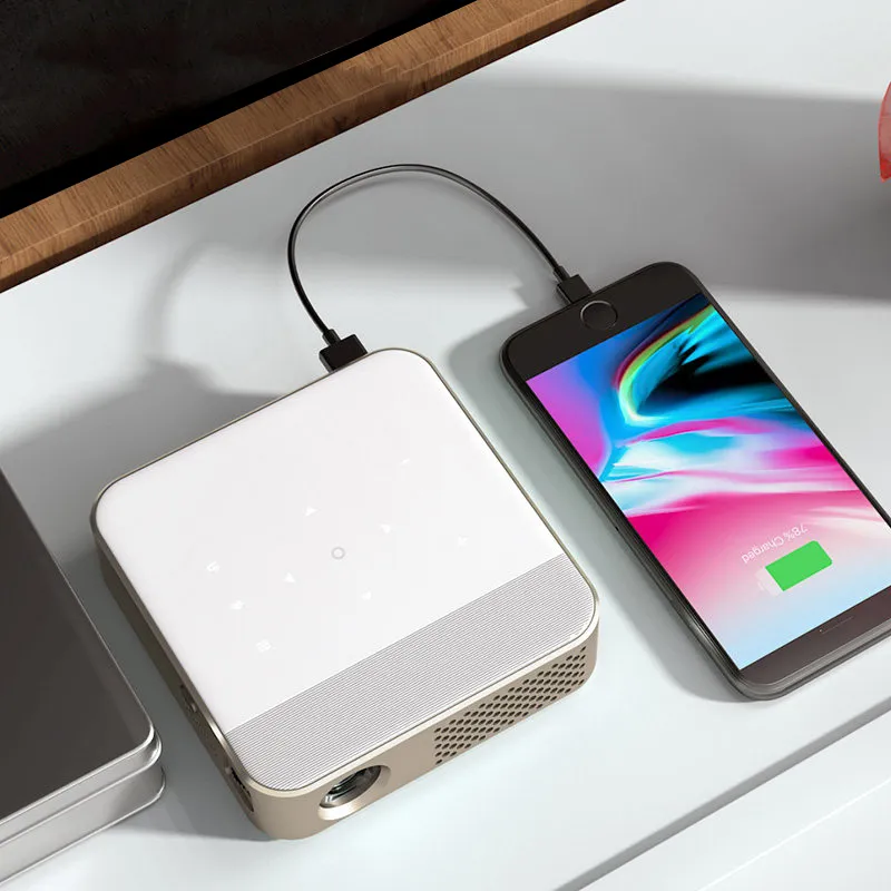 Mini Wireless Android 7.2 Home Theater Travel Education Smart Mobile Same Screen Video Pocket DLP 4K HD Portable Projectors