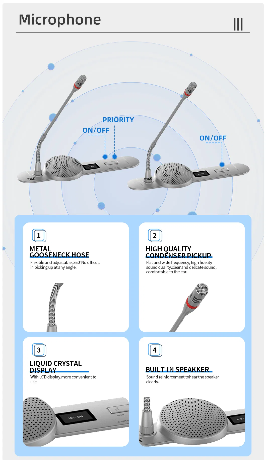 Multimedia Conference Solutions Video and Discussion System Office Equipment-Communicate Microphone