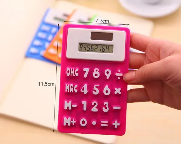 OEM Portable Mini Foldable Silicone Pocket Soft Solar Calculator