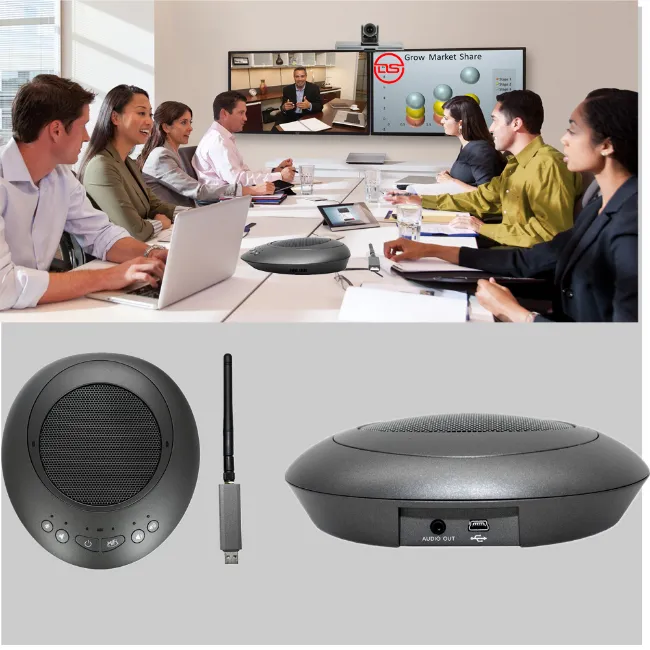 RF2.4G Wireless Dual Chat Pods Omni-directional microphone for conference system