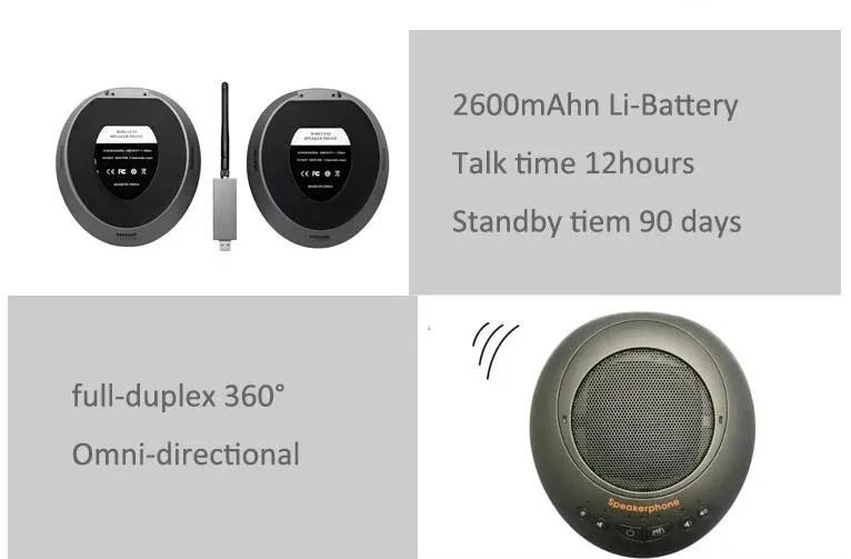 RF2.4G Wireless Dual Chat Pods Omni-directional microphone for conference system