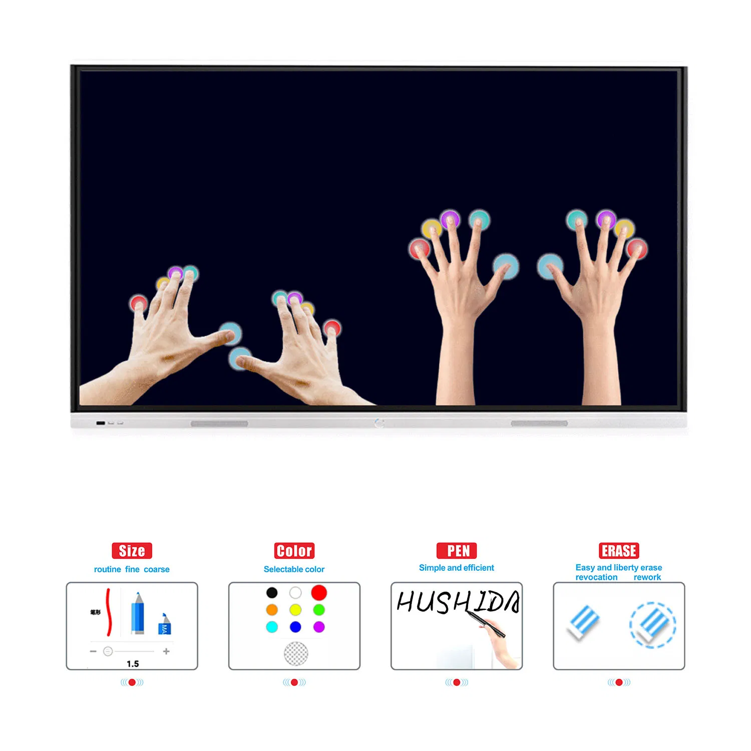 T6 Series 55 Inch Electronic Multi Touch Flat Panel Interactive Whiteboard Smartboard for Double Purpose Conference&Education