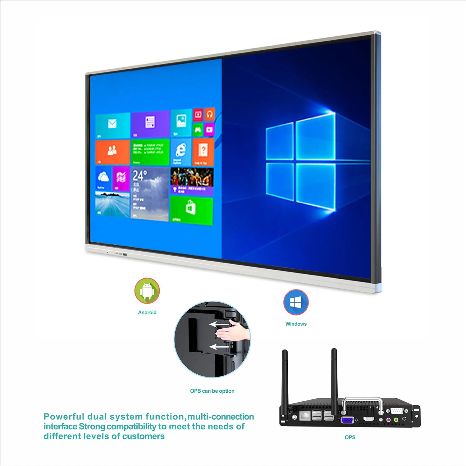 T6 Series 55 One-Click Start Button Smartboard with Windows System for Preschool Education