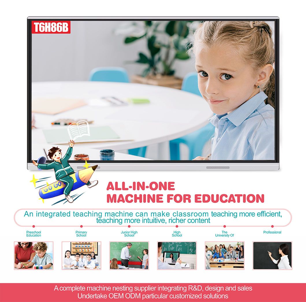 T6 Series 75′′ Touch Display Highlight Intelligent Interactive Whiteboard for Conference&Education