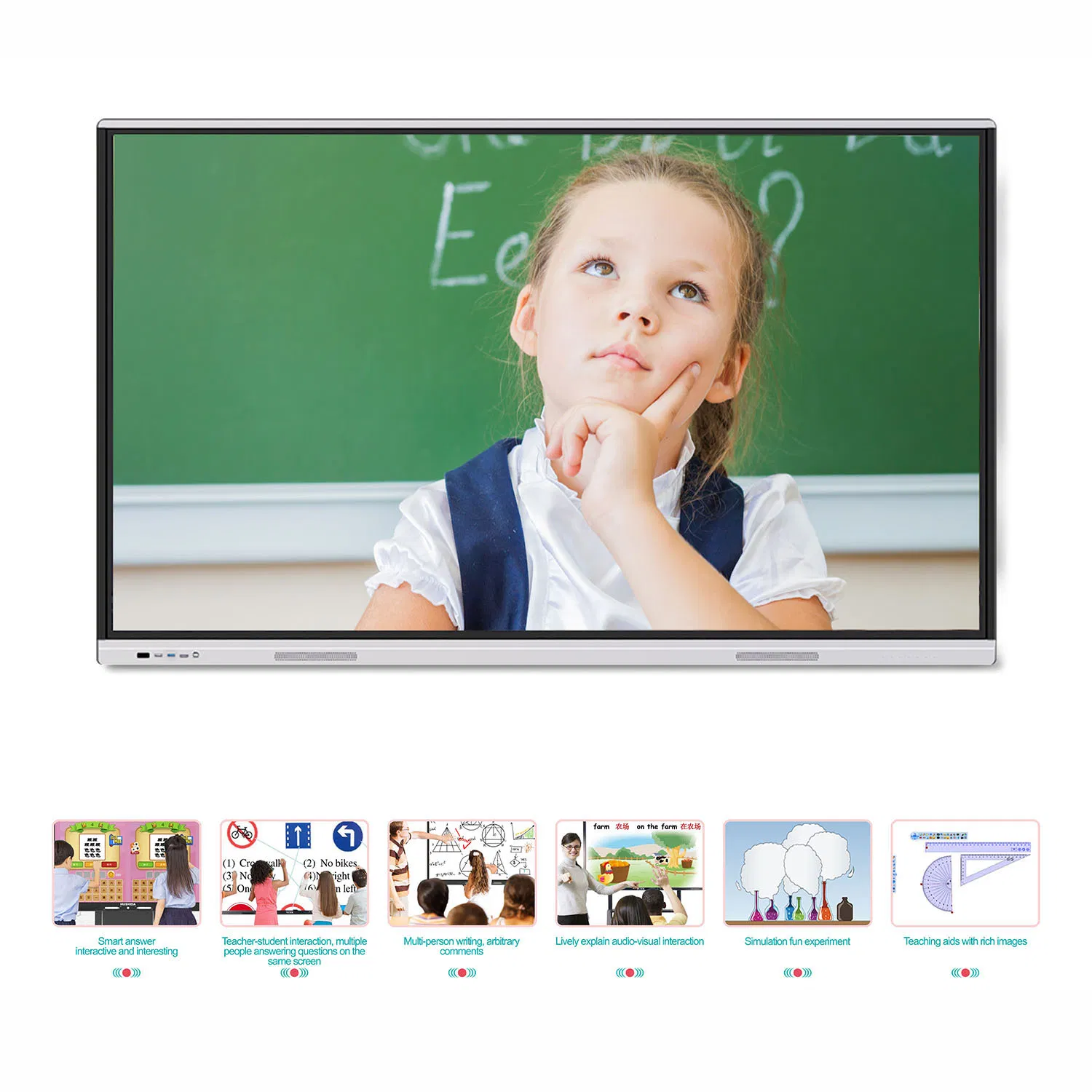 T6 Series 86 Inch Interactive Multi Touch Screen Smart Electronic Whiteboard Display for Office Conference and Classroom Education
