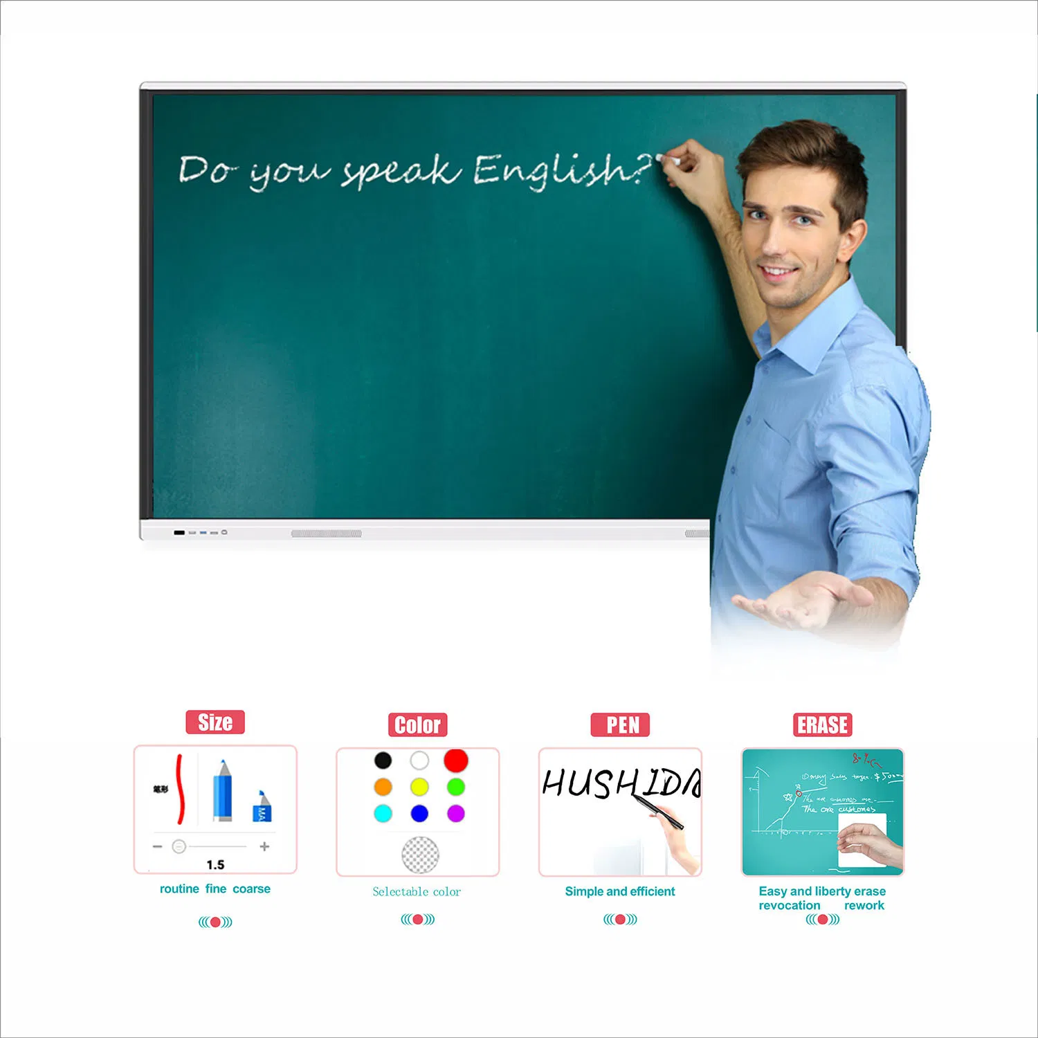 T6 Series 86 Inch Smart Teaching/Training Interactive Whiteboard Smartboard with Android/Windows System