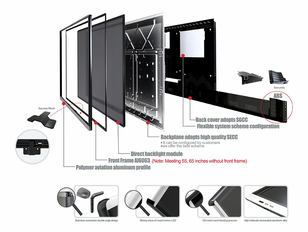 T6 Series Nesting 86 Inch SKD Built -in camera and Microphone Intelligent Smart Flat Panel