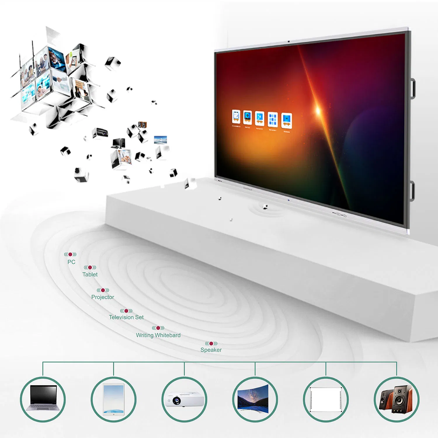 T6 Series Nesting 86 Inch SKD Multi-Screen Interaction Large Screen Electronic Whiteboards in The Classroom