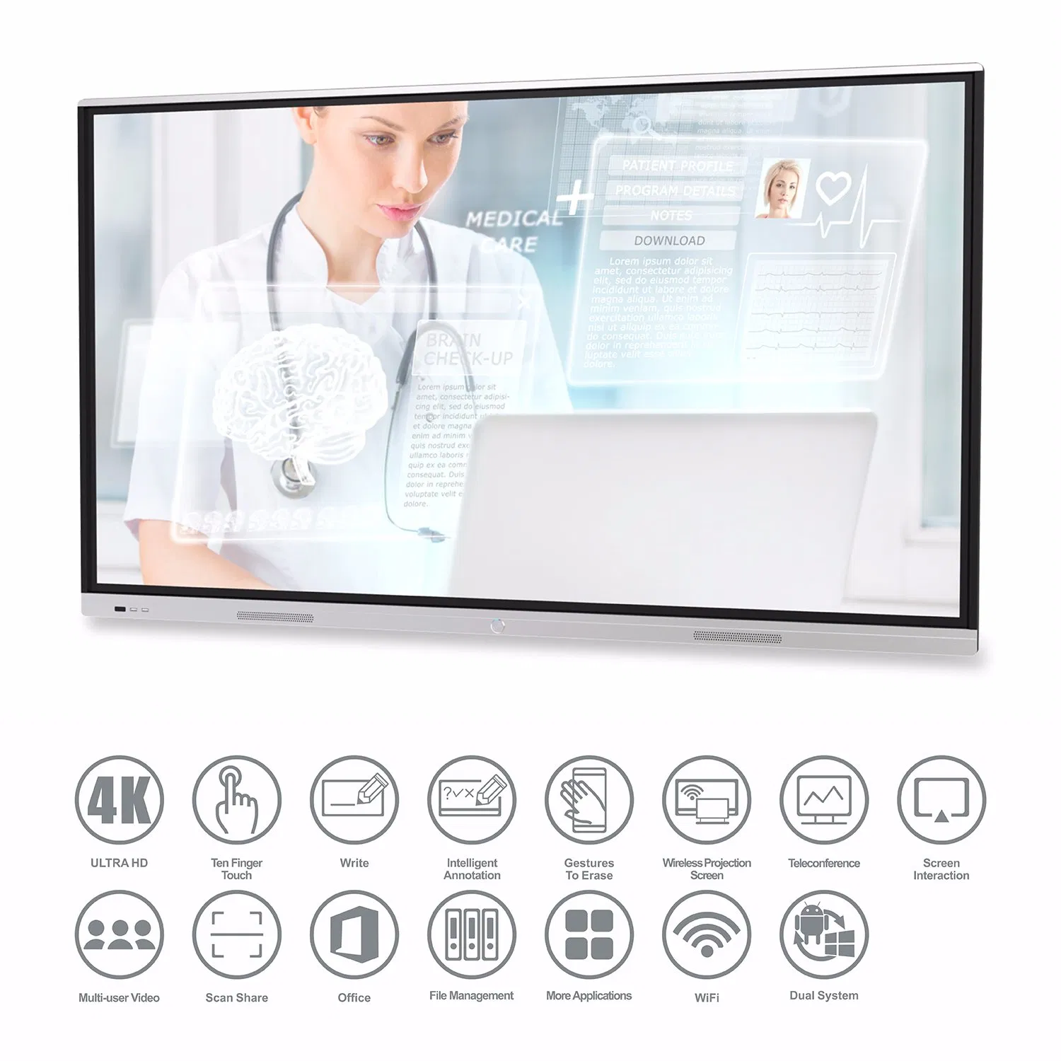 T65c65c Nesting 65inch Anti-Glare Toughened Glass Interactive Flat Panel for Conference