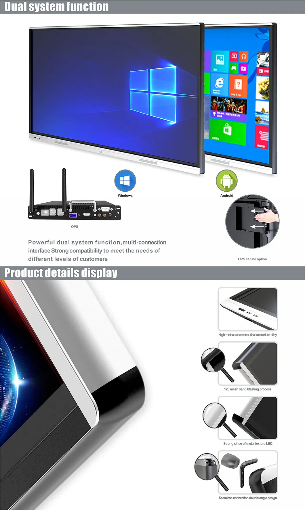 T65c65c Nesting 65inch Anti-Glare Toughened Glass Interactive Flat Panel for Conference