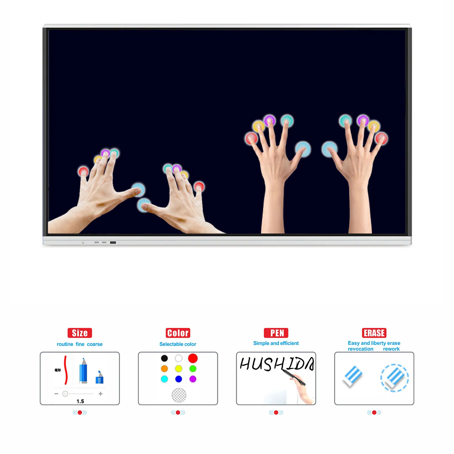 T6h55D 55 Inch Smart IR Touch Display Screen Interactive Whiteboard for Demostrational and Teaching or Conference Meeting