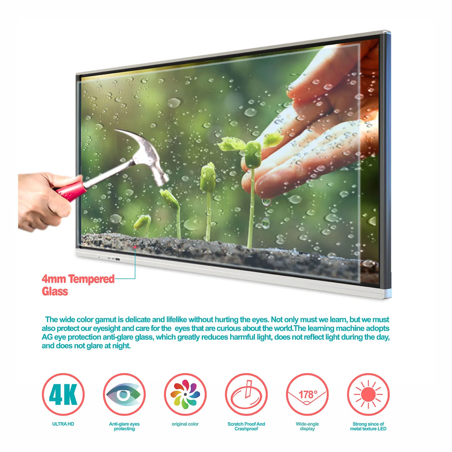 T6h55D 55 Inch Specialized Interactive Smart Panel Language Training Smart Board Meeting Board