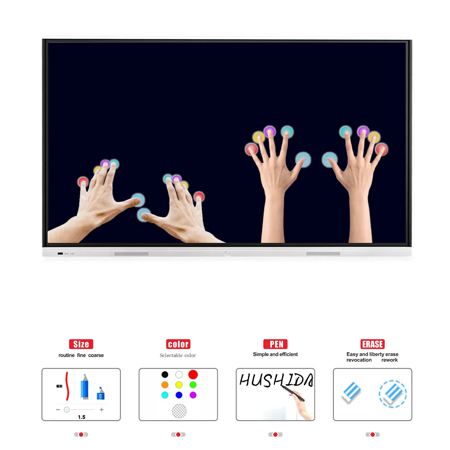 T6h86c 86 Inch Multi-Screen Interaction All in One Monitor Narrow Edge Digital Whiteboard Collaboration