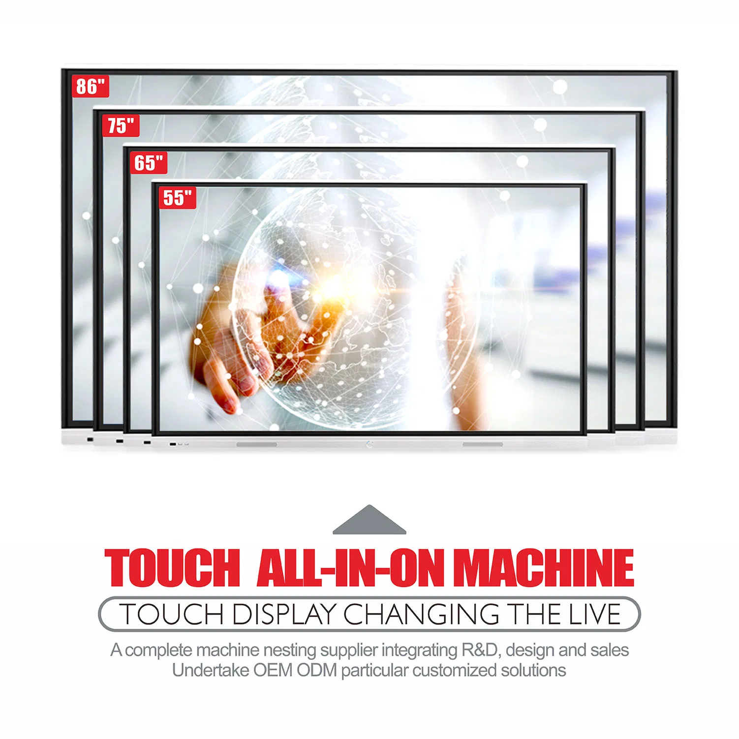 T6h86c SKD 86 Inch Big Touch Screen Monitor All in One Infrared Zero Fit Electronic Interactive Board