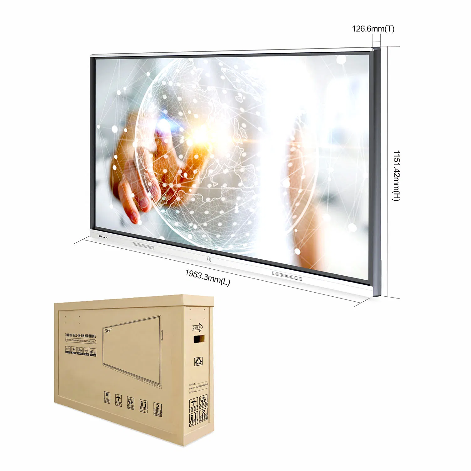 T6h86c SKD 86 Inch Multimedia Interaction Conference Room Whiteboard Built-in Camera Big Touch Screen Interactive Whiteboard