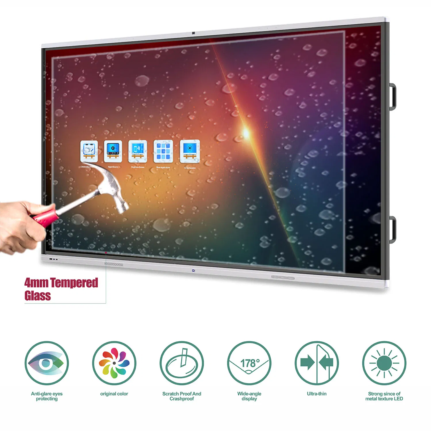T6m86c SKD 86inch 4K IR Touch Android-Windows Dual System Electronic Blackboard Whiteboard