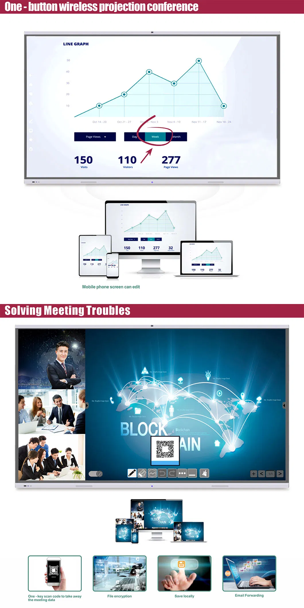 T6m86c SKD 86inch 4K IR Touch Android-Windows Dual System Electronic Blackboard Whiteboard