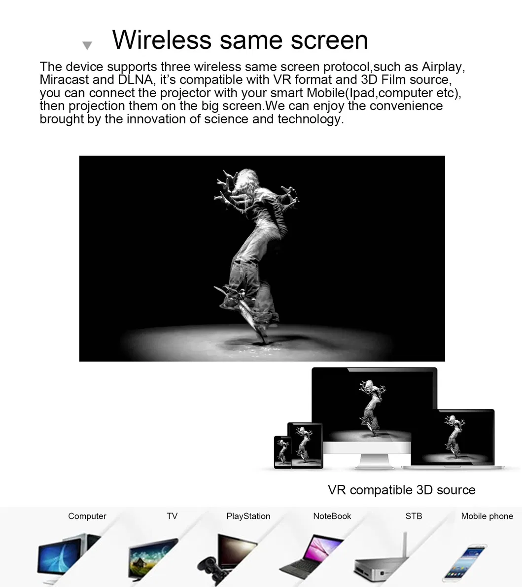 Top Hotsale HD 1080P LED DLP 3D 4K Android Smart Portable Mini Projector 4K Screen LED Projectors for Sale